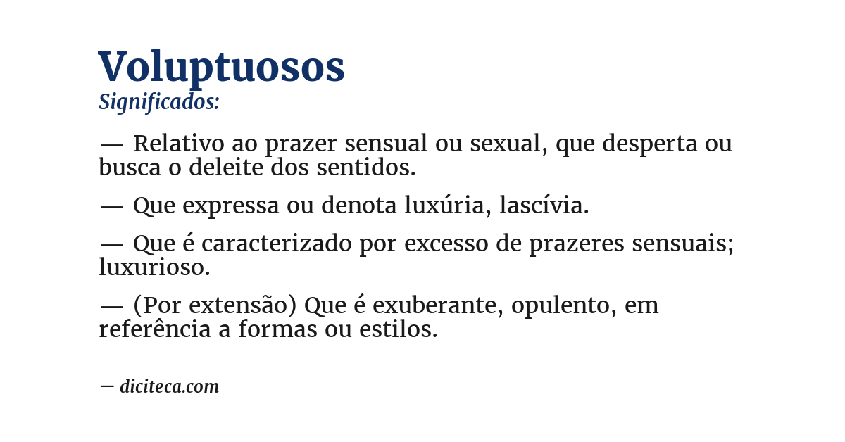 Significado de voluptuosos