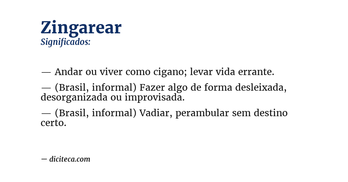 Significado de zingarear