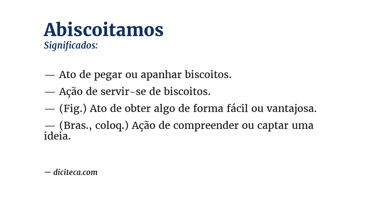 Significado de abiscoitamos