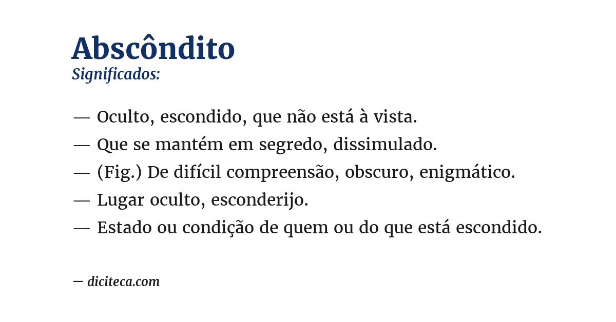 Significado de abscôndito