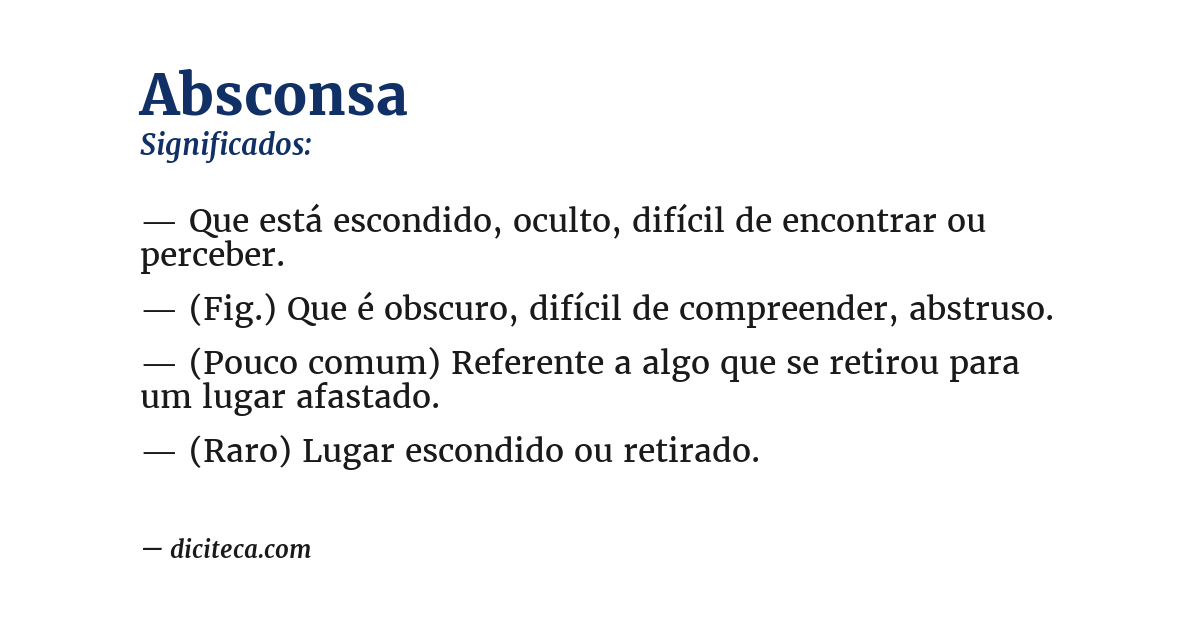 Significado de absconsa