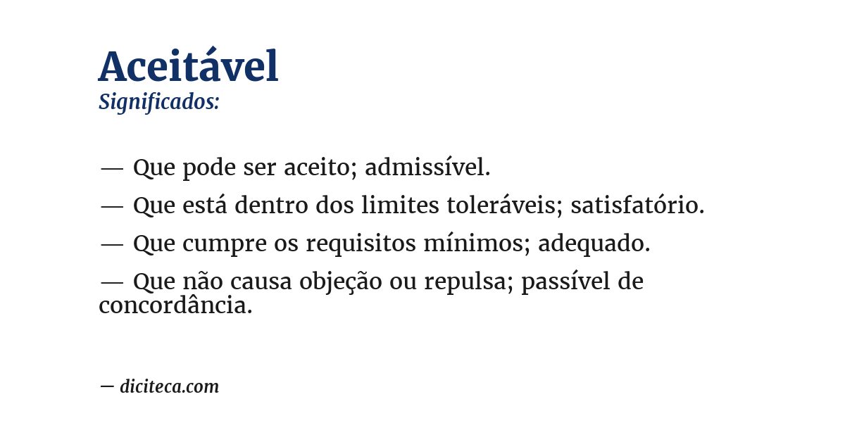 Significado de aceitável