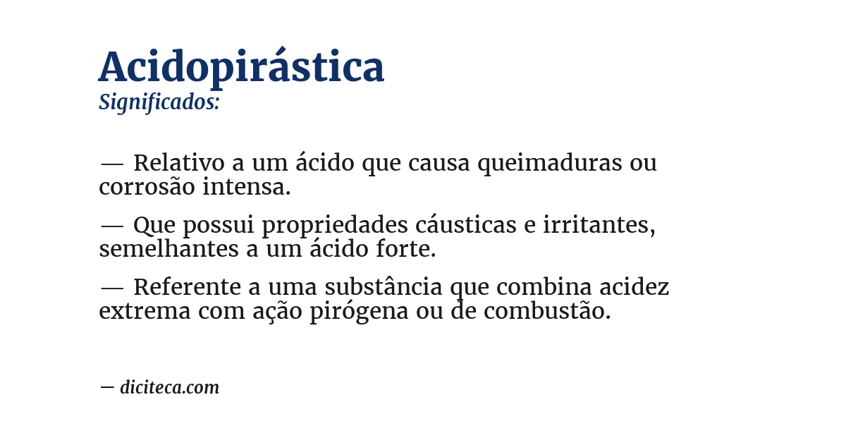Significado de acidopirástica