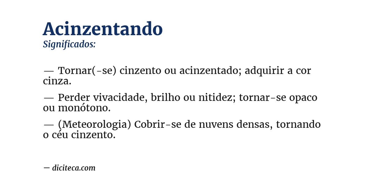Significado de acinzentando