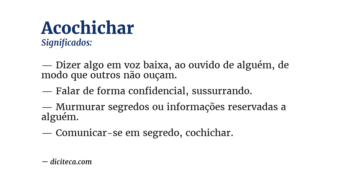 Significado de acochichar