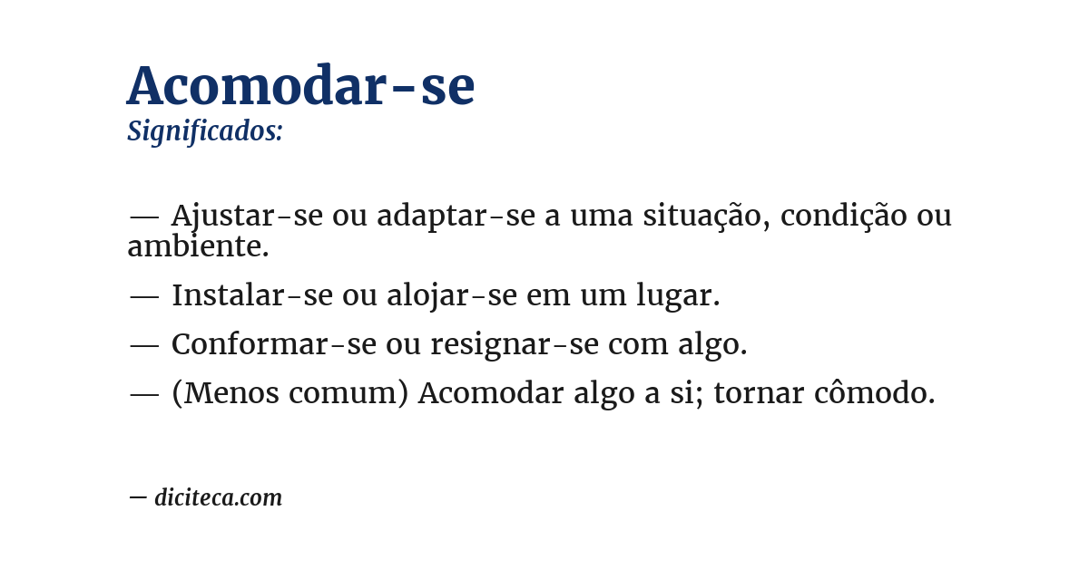 Significado de acomodar-se