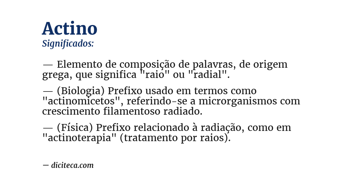 Significado de actino