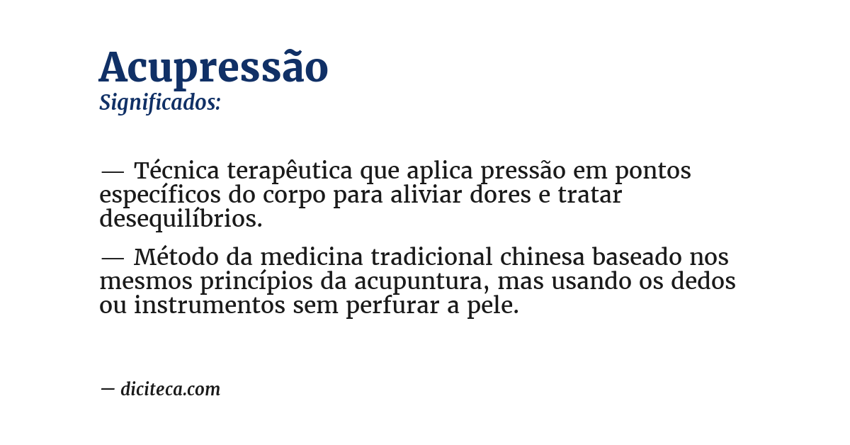 Significado de acupressão