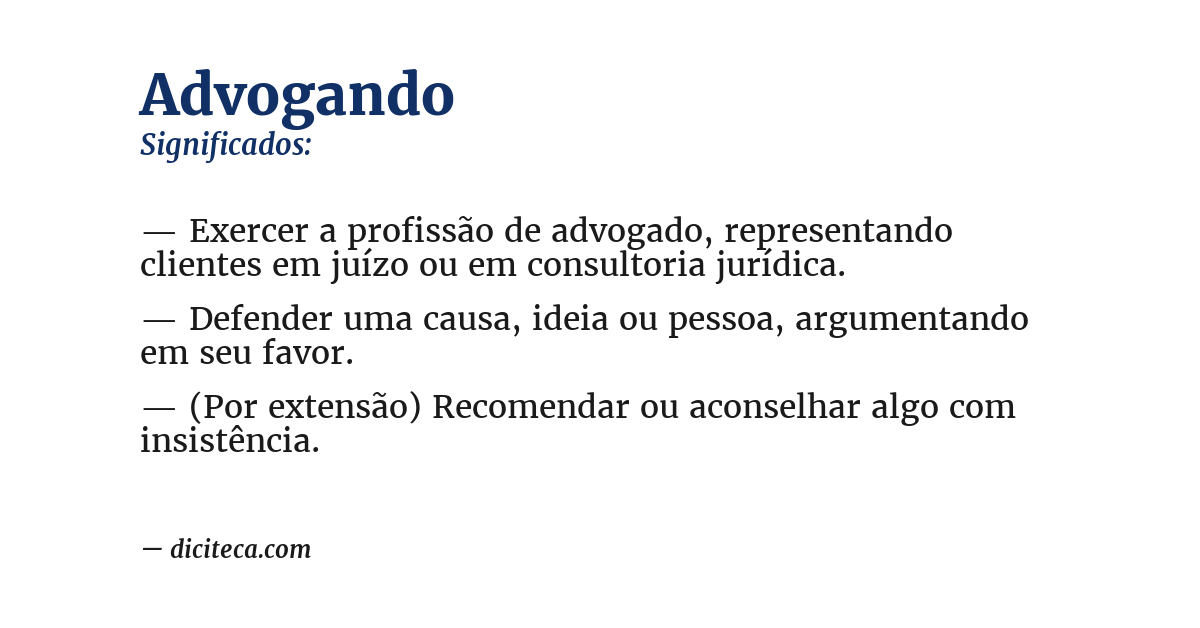 Significado de advogando