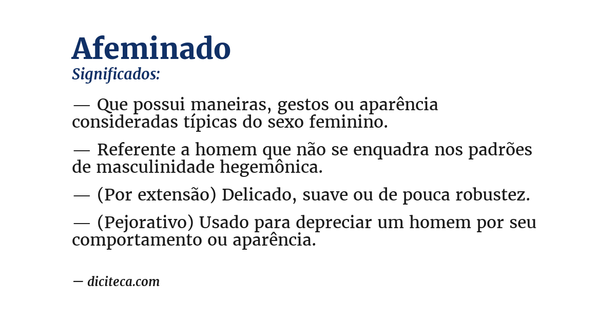 Significado de afeminado