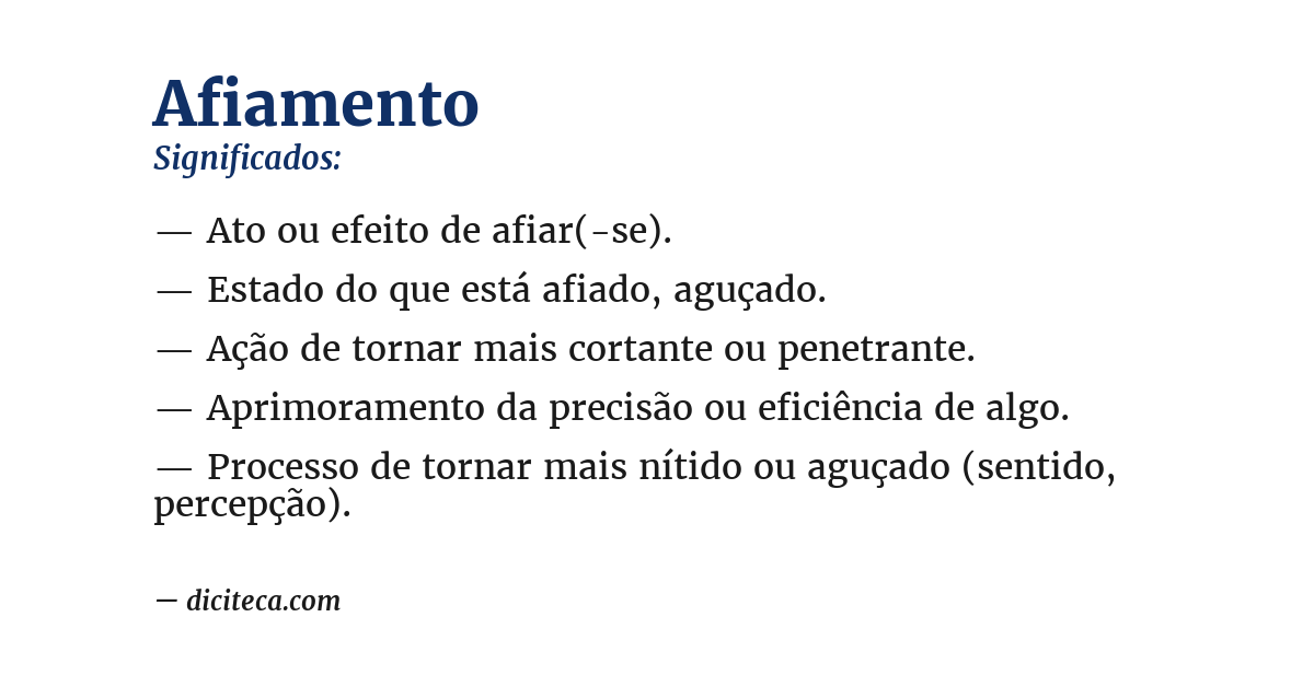 Significado de afiamento