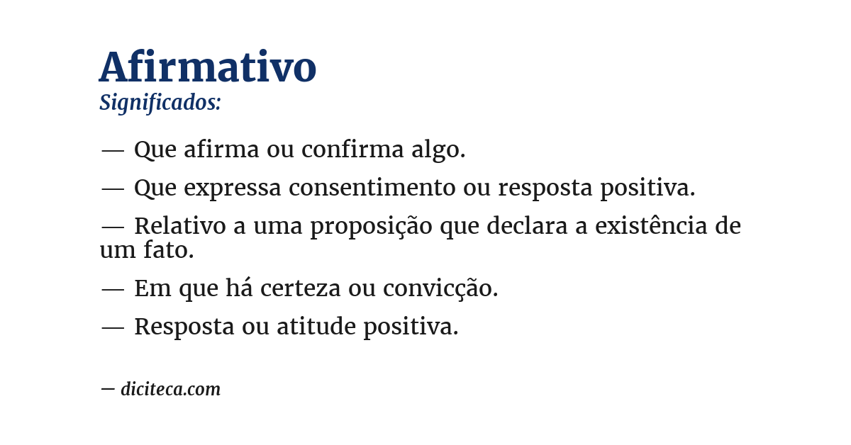 Significado de afirmativo