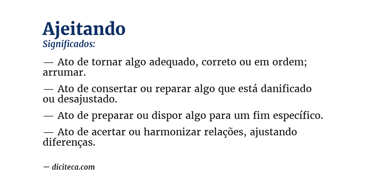 Significado de ajeitando