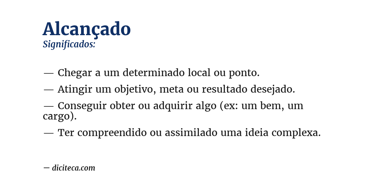 Significado de alcançado