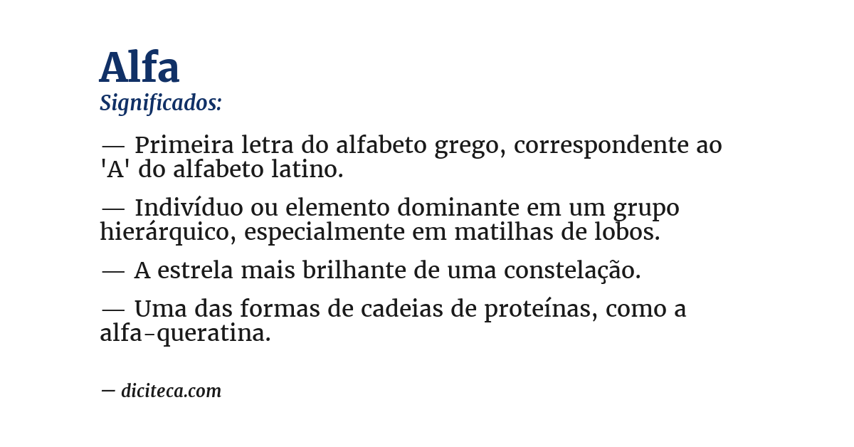 Significado de alfa