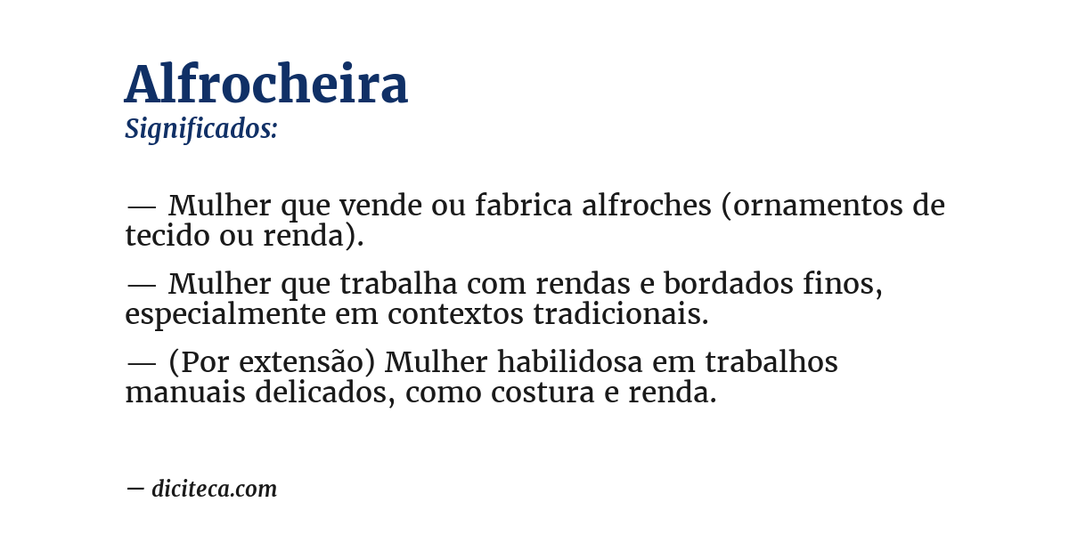 Significado de alfrocheira