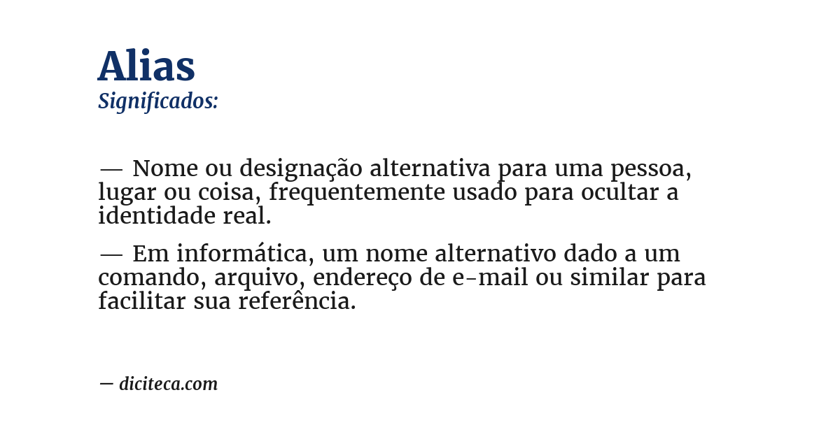 Significado de alias