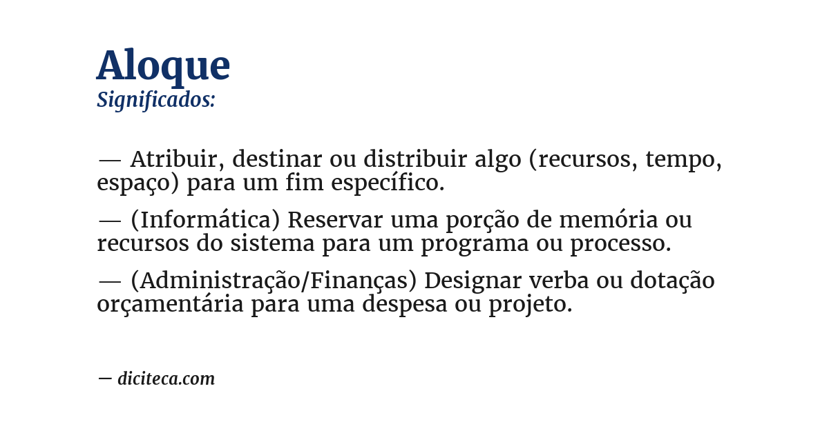 Significado de aloque