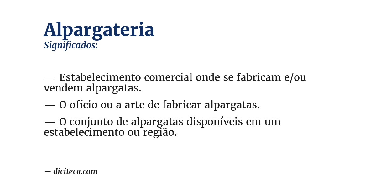 Significado de alpargateria