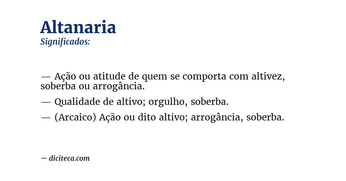Significado de altanaria