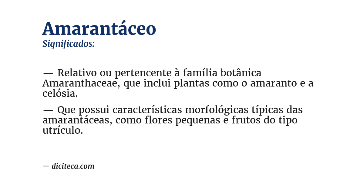 Significado de amarantáceo