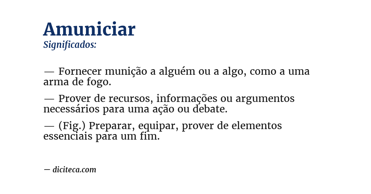 Significado de amuniciar