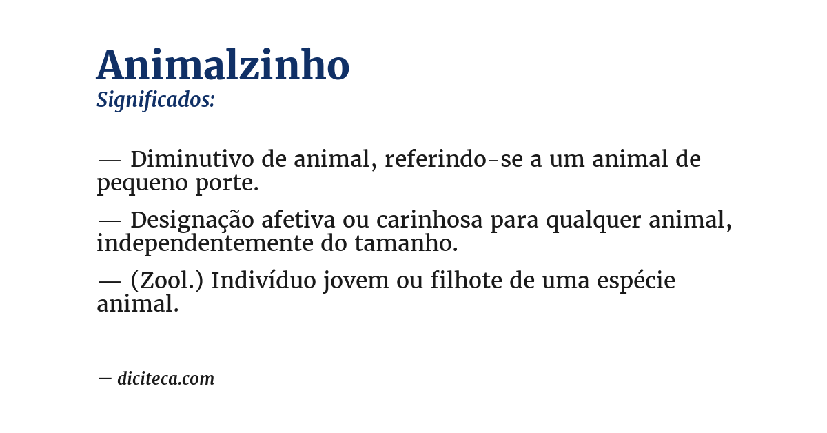 Significado de animalzinho