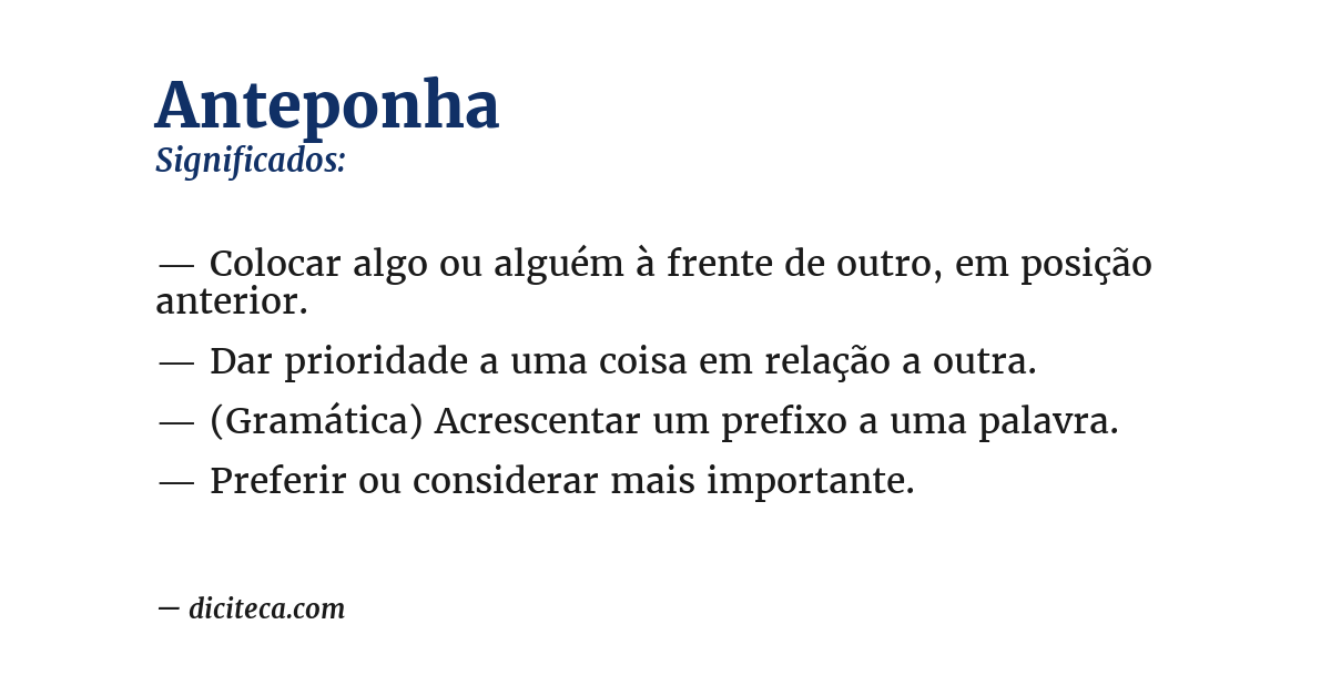 Significado de anteponha