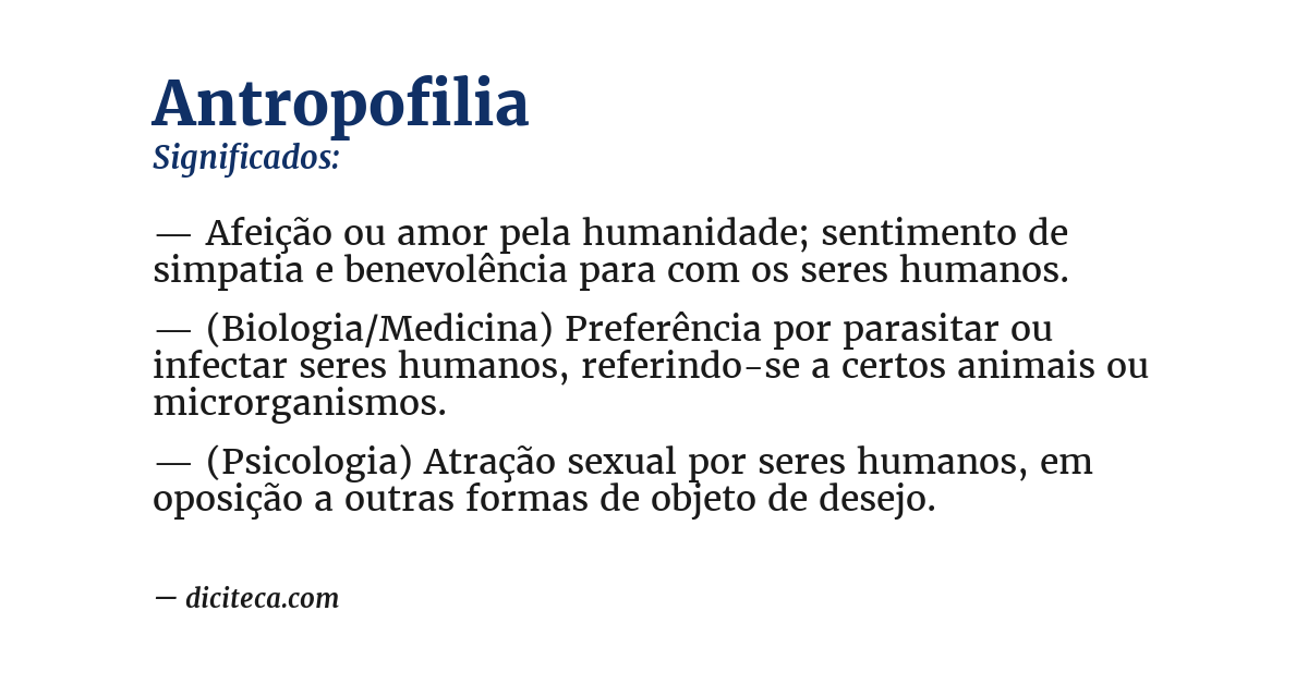 Significado de antropofilia
