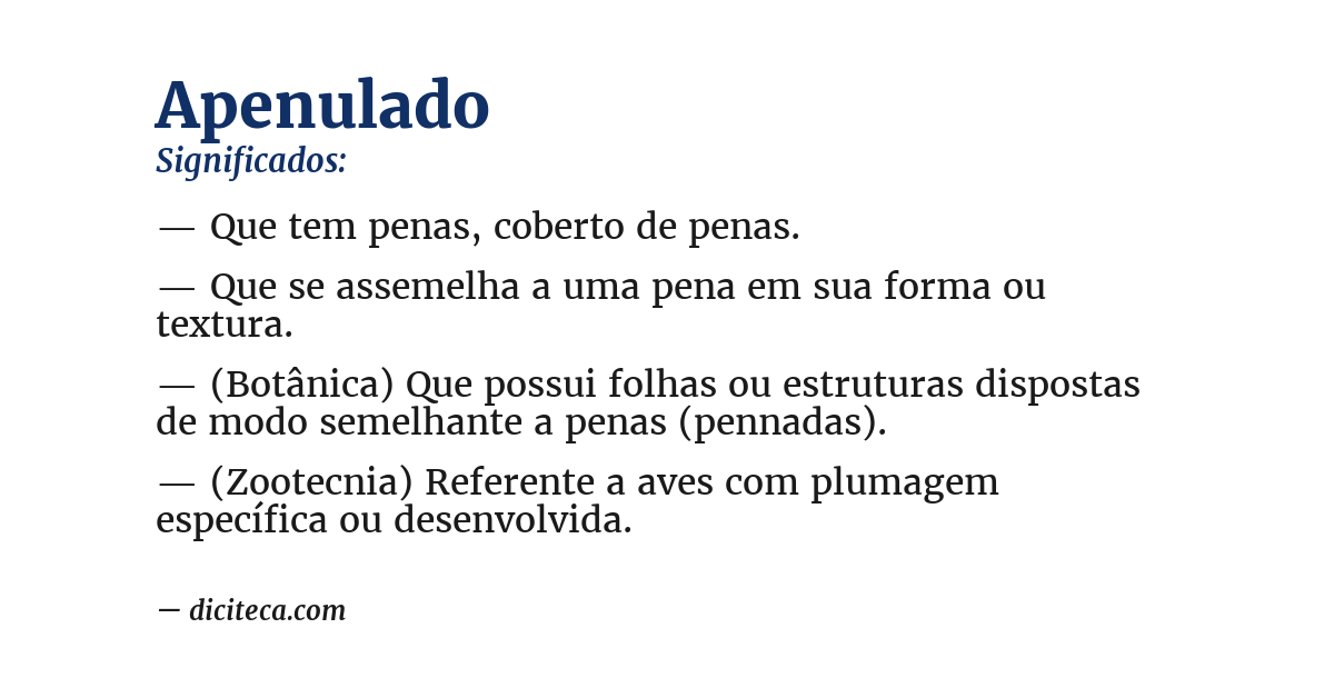 Significado de apenulado