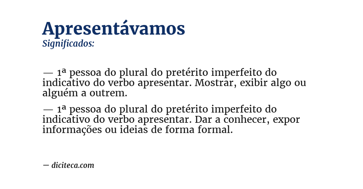 Significado de apresentávamos