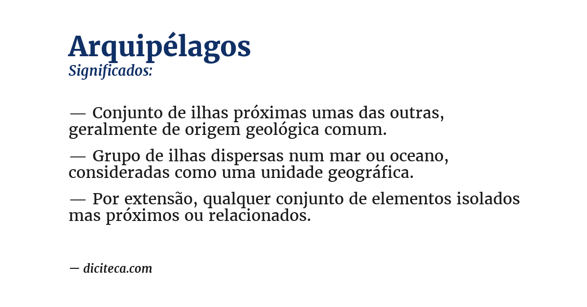 Significado de arquipélagos