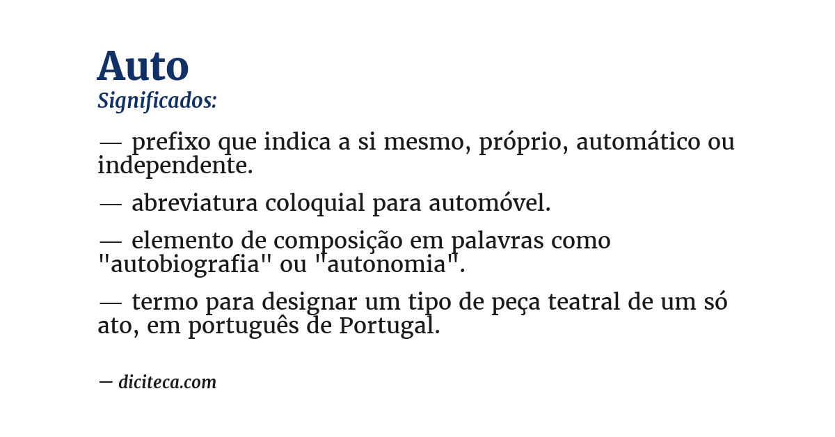 Significado de auto