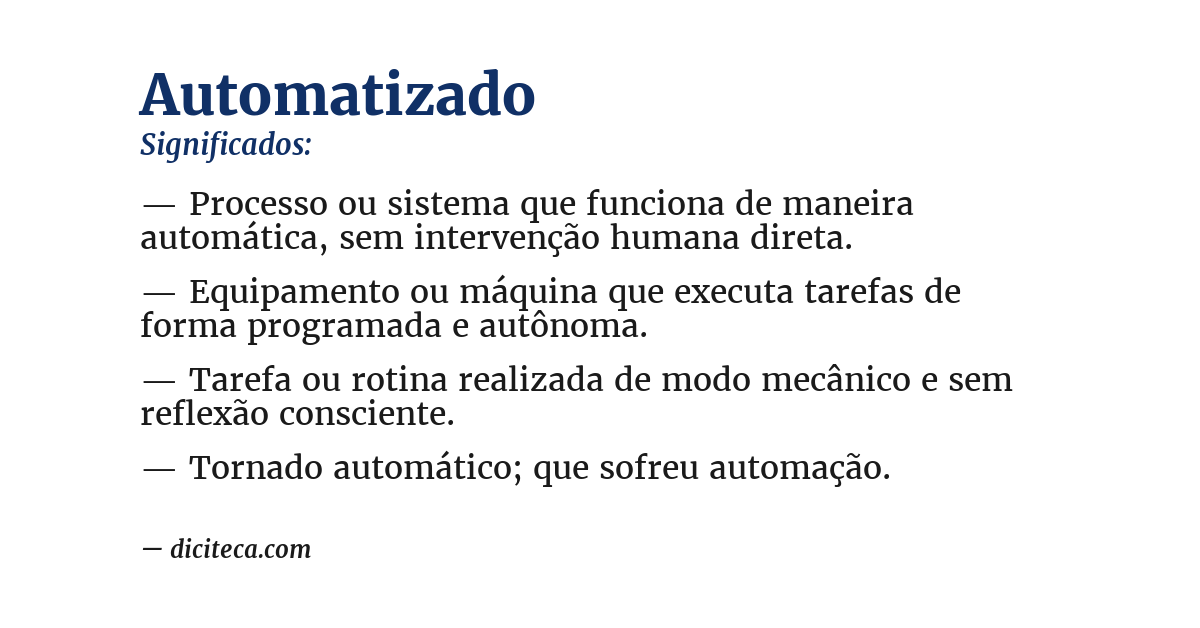 Significado de automatizado