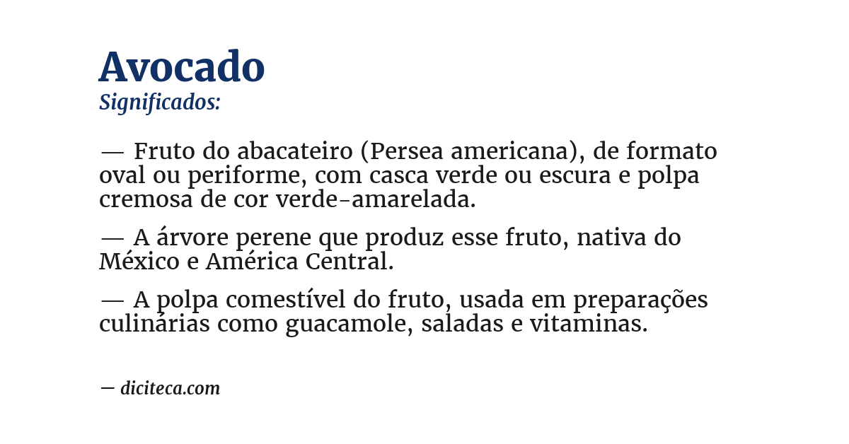 Significado de avocado