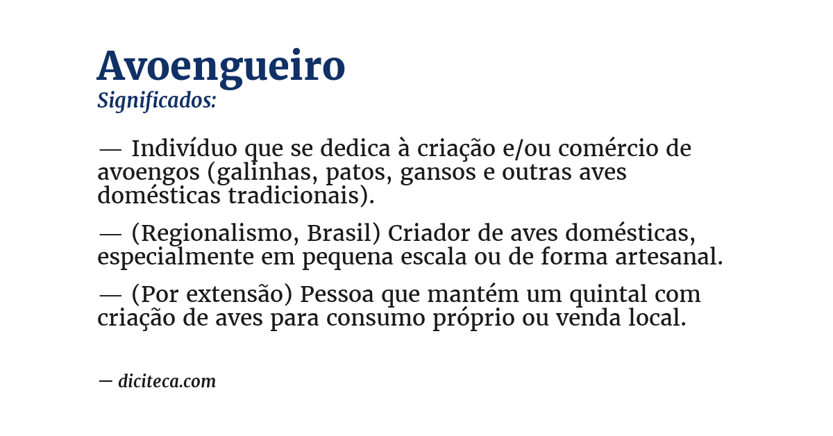 Significado de avoengueiro