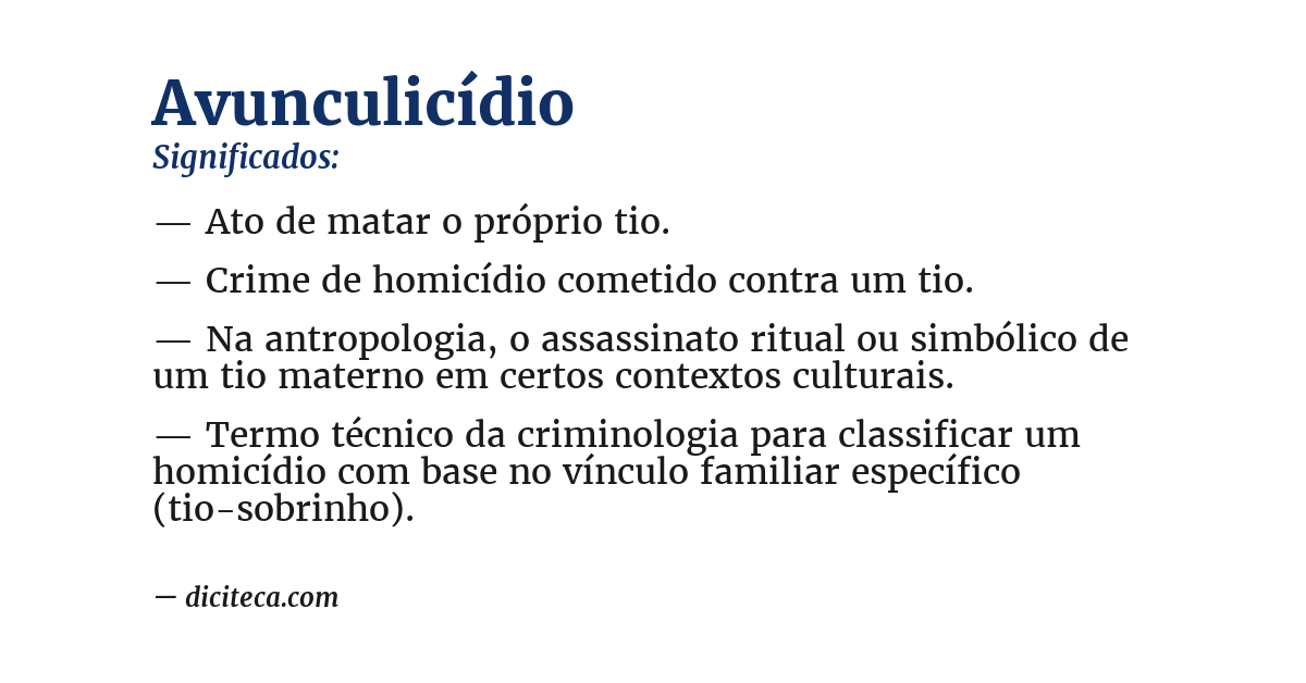 Significado de avunculicídio