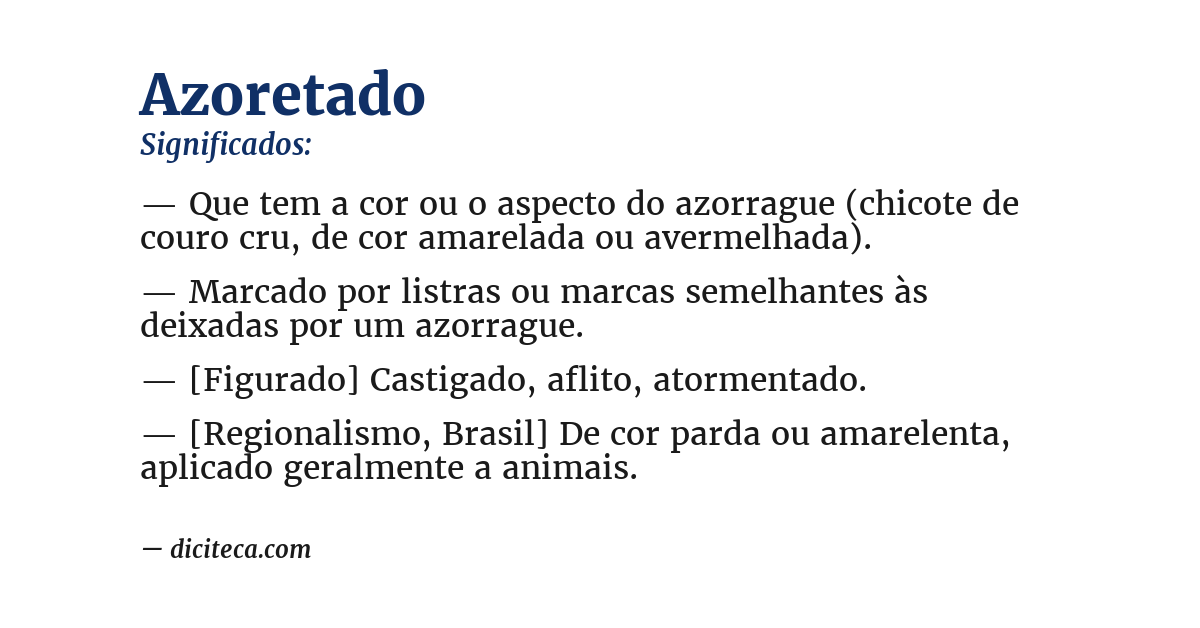Significado de azoretado