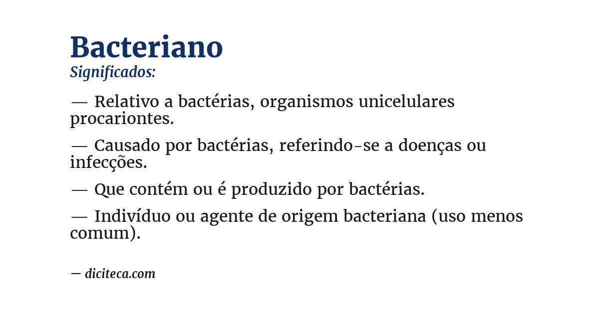 Significado de bacteriano