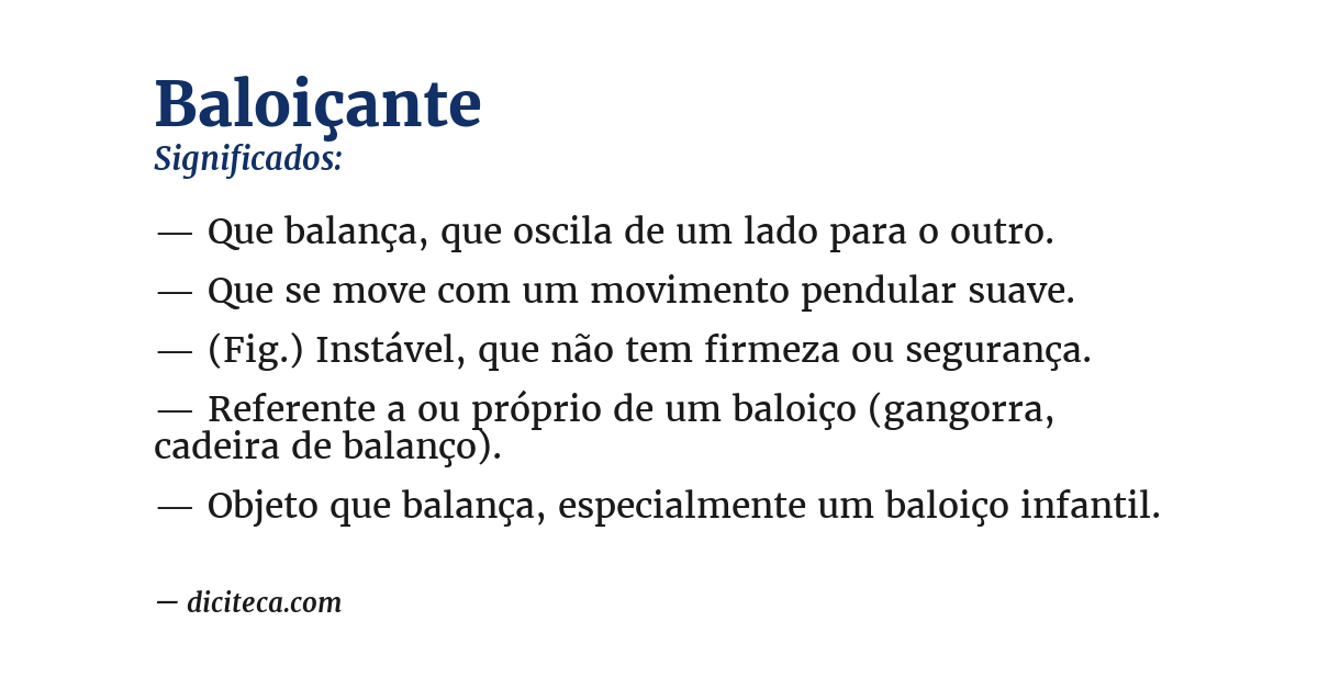 Significado de baloiçante