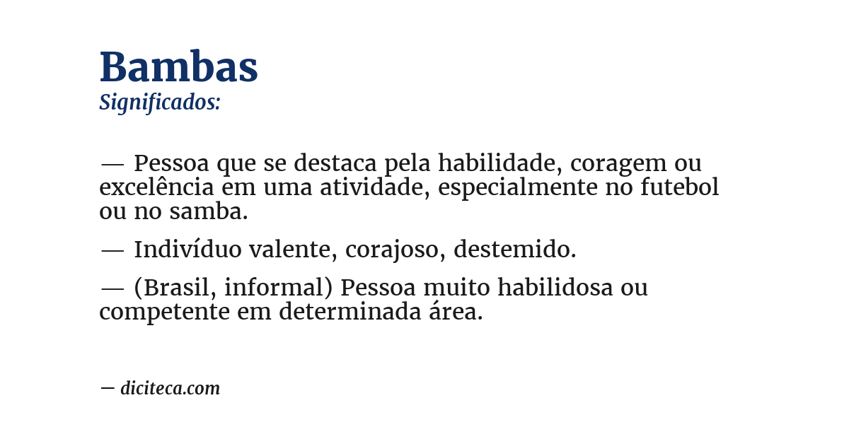 Significado de bambas