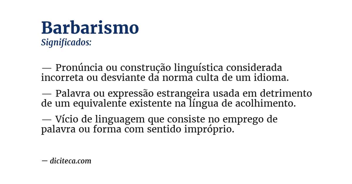 Significado de barbarismo