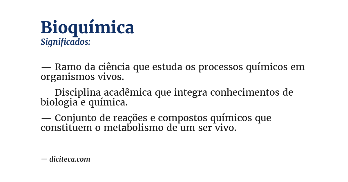 Significado de bioquímica