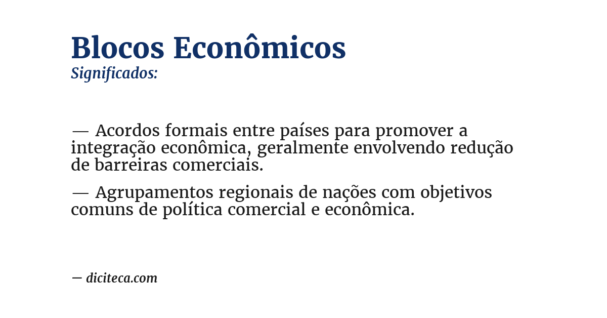 Significado de blocos econômicos