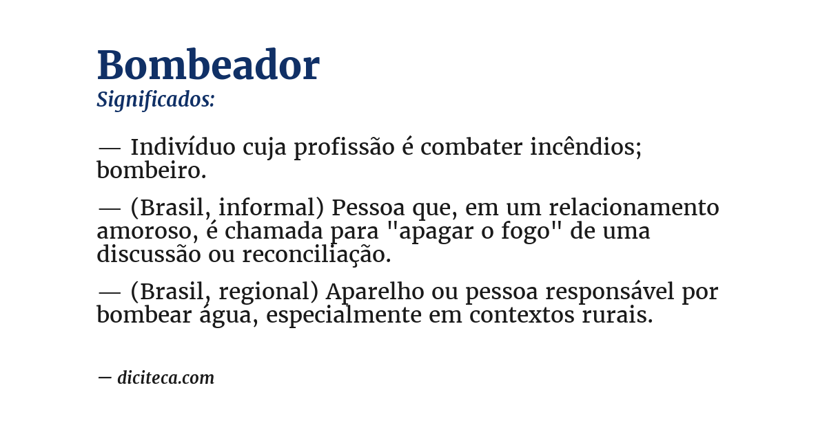 Significado de bombeador