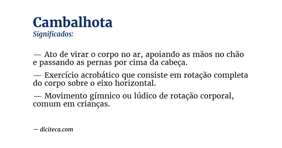 Significado de cambalhota