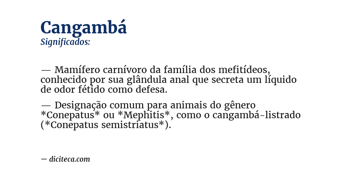 Significado de cangambá
