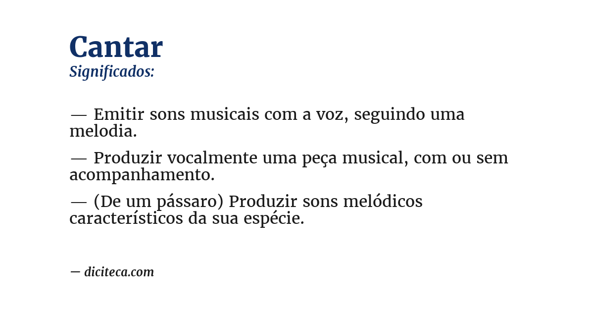 Significado de cantar