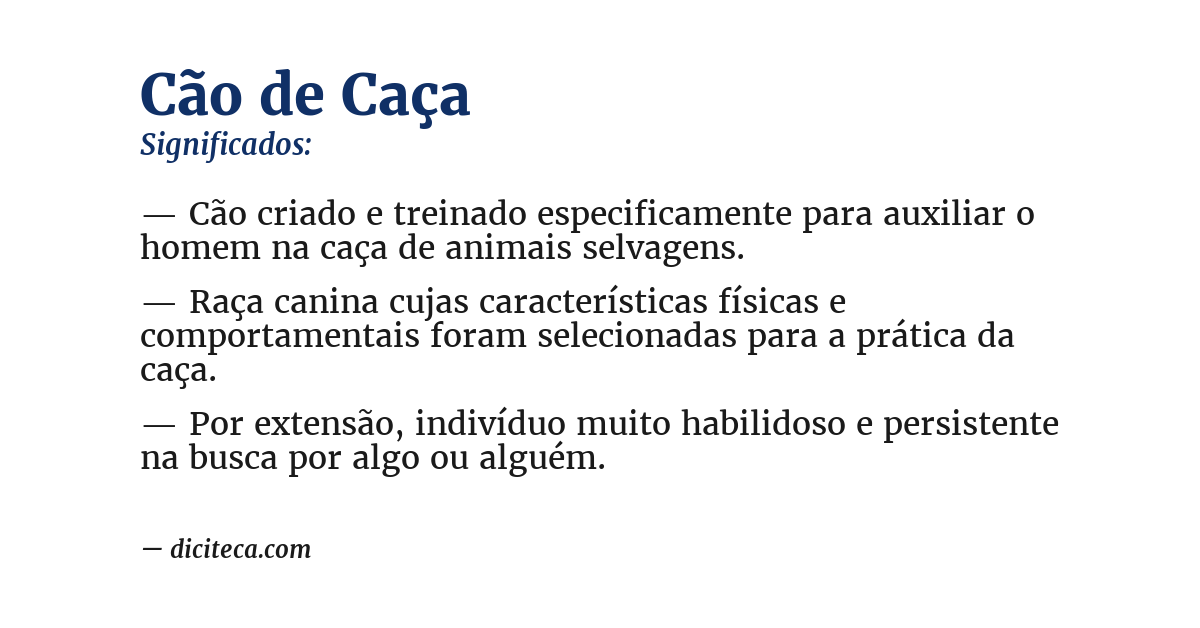 Significado de cão de caça