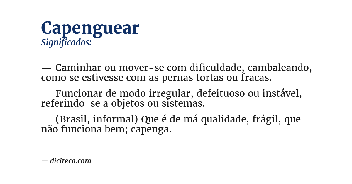 Significado de capenguear